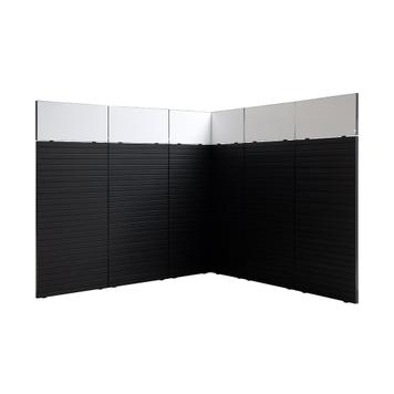 FlexiSlot®Kanallı Pano Fuar Standı „Style-Black“ 2.850 x 2.800 mm Köşe standı