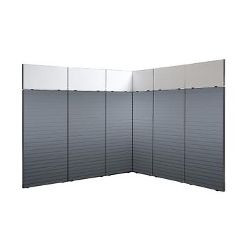 FlexiSlot®Kanallı Pano Fuar Standı „Style-Black“ 2.850 x 2.800 mm Köşe standı