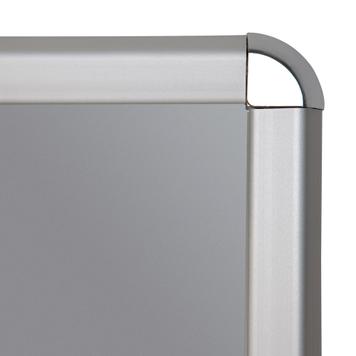Afiş taşıyıcı, 32 mm profil, gümüş, üst tabela