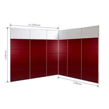 FlexiSlot® -Kanallı Pano Fuar Standı „Style“ - 2.850 x 2.800 mm Köşe Standı