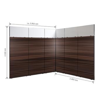 FlexiSlot®Kanallı Pano Fuar Standı „Style-Black“ 2.850 x 2.800 mm Köşe standı