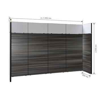 FlexiSlot-® Kanallı Pano Fuar Standı „Style-Black“ - 3.900 x 800 mm Ana stand