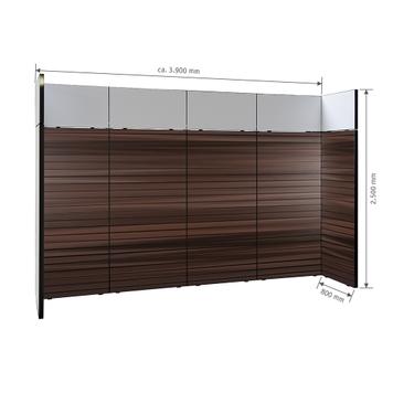 FlexiSlot-® Kanallı Pano Fuar Standı „Style-Black“ - 3.900 x 800 mm Ana stand